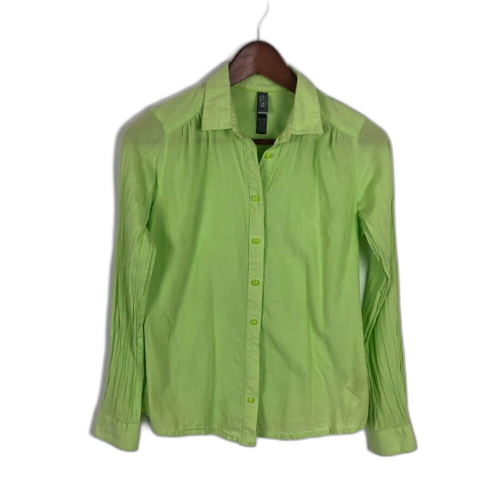Mountain Hardwear Button Down Long Sleeve Crepe Shirt Top Women's XS Roll Tab